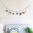 thumbnail image 2 of 3 Pieces Wall Hanging Photo Display Decor, Boho Wooden Beads Garland Collage Photo Frame with 7 Clips for , Office, 2 of 5