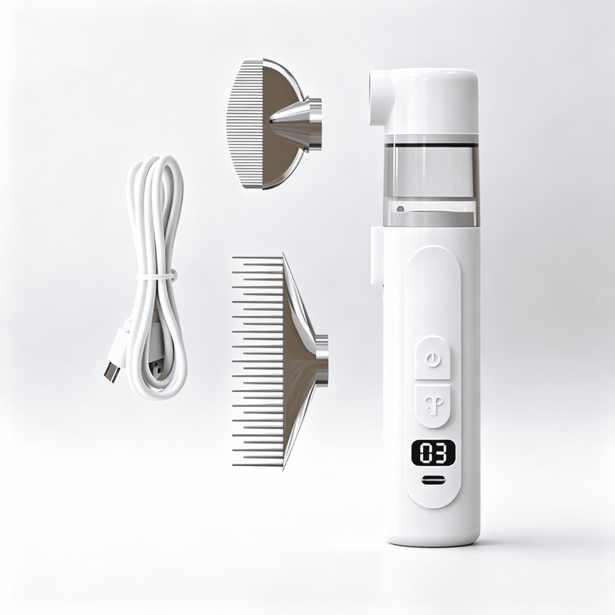USB Rechargeable Electric Pet Grooming Comb - Handheld Lice Flea & Tick Care Tool with Durable ABS Body & Fine Teeth for Dogs and Cats