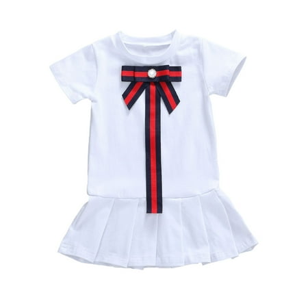 

Yejaeka Infant Toddler Baby Girls Short Sleeve Party Dress T-Shirt Mini Skirts