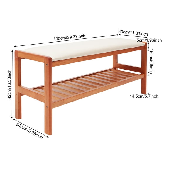 Shoe Bench, Shoe Bench with Cushion, Shoe Storage Bench for Entryway, Hallway, Living Room