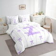thumbnail image 3 of Castle Fairy Teens Boys Girls Bowknot Personalized Initial Z 7-Piece Bedding Comforter Set,Purple Geometric Stripes King Bedding Sets,Dreamy Princess Ultra Soft Bed Sheets,Microfiber Bedroom Decor, 3 of 8