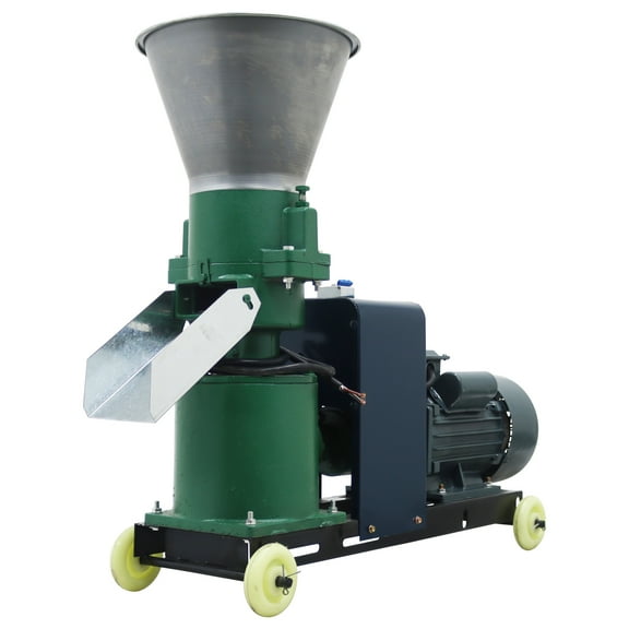 6mm Chicken Feed Pellet Mill Machine Animal Feed Pelletizer with 2 Head Rollers 220V 80-120KG/H for Poultry Livestock Farm