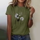 thumbnail image 3 of Blusas de Manga Corta para las Mujeres Divertida Impresión Cuello Redondo Camiseta Vintage, Blusas de Primavera para las Mujeres, 3 of 5