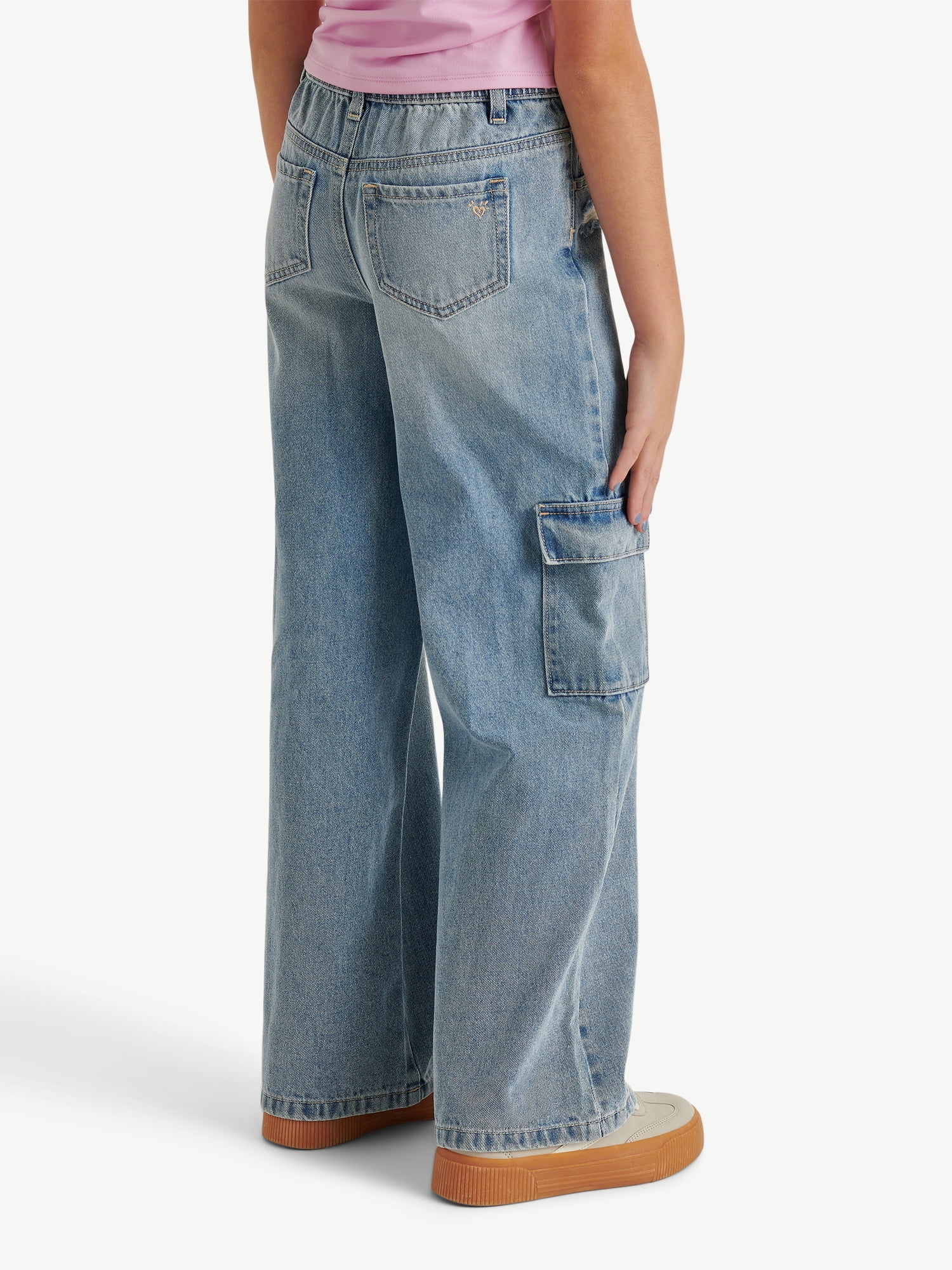 Justice Girls Wide Leg Cargo Jeans, Sizes 6-18, Slim & Plus