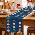 thumbnail image 5 of Navy Blue Spring Floral Table Runner 60 Inches, Green Botanical Summer Flower Birds Bed Runner Dresser Scarves Tabletop for Indoor Outdoor Parties/Ceremony/Banquet, 13" x 60", 5 of 9