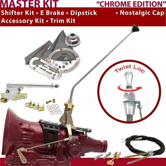 American Shifter 904 Shifter Kit Chrome 16 in. E Brake Cable Trim Kit Dipstick for DA338
