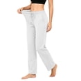 thumbnail image 4 of Khunlpohl Womens Sports Pants Workout Yoga Straight Leg Pant Drawstring Elastic Waist Casual Athletic Trousers with Pockets, 4 of 9