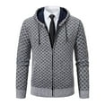 thumbnail image 5 of Mens Pullover Sweater Quarter Zip Patchwork Shirts Soft Comfy Dailywear Winter Clothes with Pockets, Light Gray, Size XXXL, 5 of 6