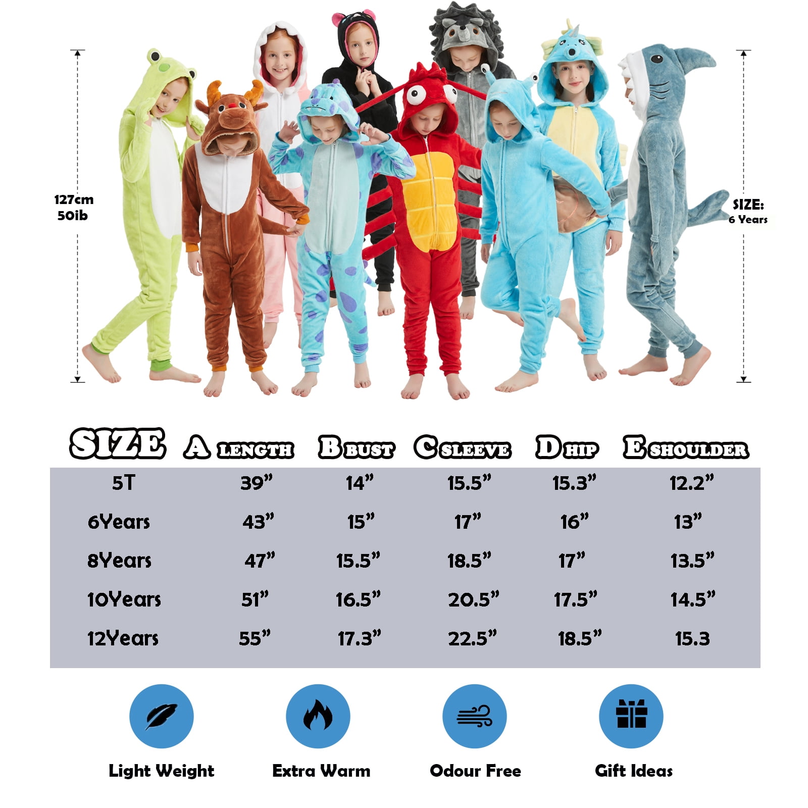 SWEETXIN Kids Frog One-Piece Pajamas Halloween Snug Plush Costume Sleepwear Christmas Gifts for Girls Boys 5T