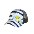 thumbnail image 7 of Disketp Daisy Striped Nautical Print Trucker Hat Men Women - Mesh Baseball SnapBack Cap, 7 of 7
