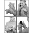 thumbnail image 3 of C.C Women's Faux Fur Wrist Length Fingerless Sherpa Lined Convertible Mittens Gloves, Ivory, 3 of 3