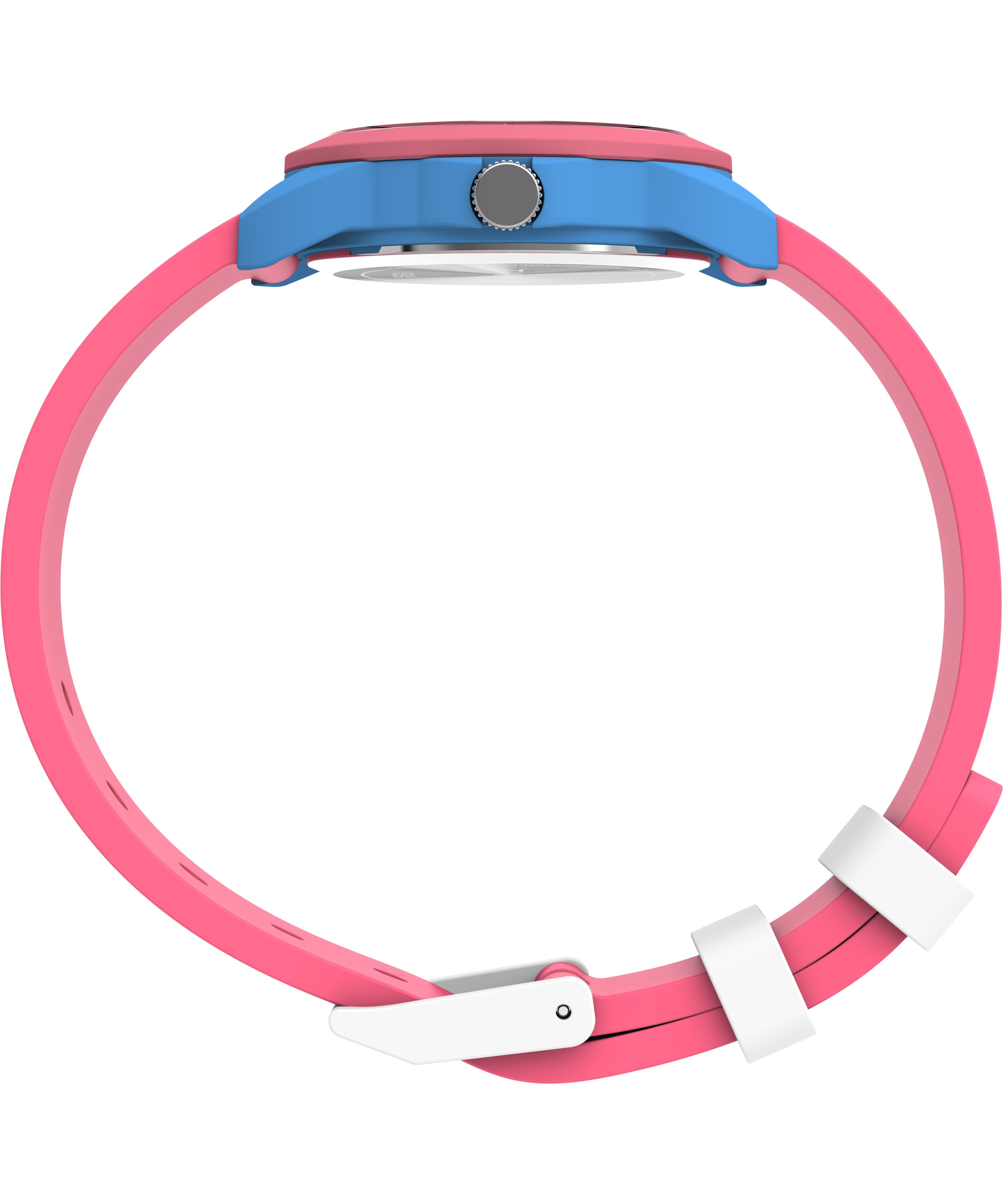 Timex Youth Kids Time Teacher 30mm Watch - Pink Strap White Dial Blue Case