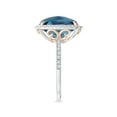 thumbnail image 3 of ANGARA Natural 6.51 ct London Blue Topaz & Diamond Ring in 14K White & Rose Gold for Women (Size-12x10mm) | November Birthstone, Anniversary, Jewelry Gift for Women | Natural London Blue Topaz Ring, 3 of 9