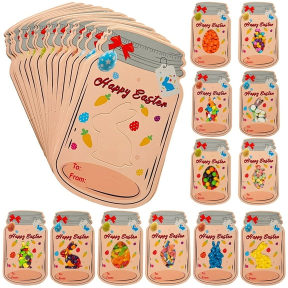 Clearance! Easter Bunny Egg Greeting Card | Children's Classroom Exchange Card | Cute Handmade Diy Greeting Card | Holiday Celebration | Contains 24 Cards 24X Greeting Cards