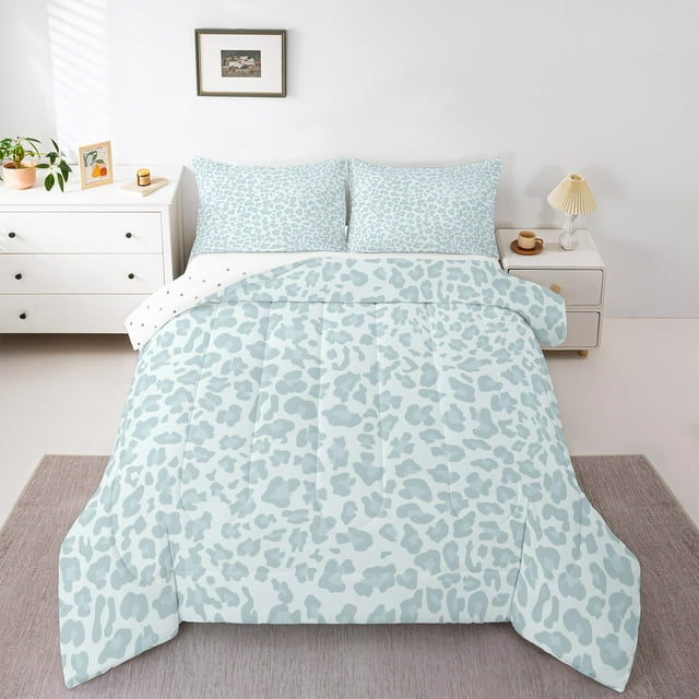 Erosebridal Ensembles de Literie Mode à Imprimé Guépard Grand Lit avec Couette, Ensemble de Literie Animal Léopard Grand Lit avec Couette, Insert de Couette Réversible Princesse, Décoratif pour Chambre Respirant, 3 Pcs