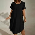thumbnail image 4 of Wowcloth Women's Fashion Temperament Solid Color Short Sleeve Square Neck Cake Dress, 4 of 9