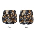 thumbnail image 3 of Balery Fiery Skull Trio Pattern Women's Running Shorts with Liner 2 Pockets Elastic Workout Athletic Gym Yoga Shorts-Small, 3 of 7