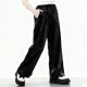thumbnail image 5 of Cowsor Kid's Shiny Pleated Wide Leg Pants Party High Waist Trouser Folded Lightweight Outfit, 5 of 5