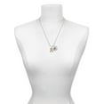 thumbnail image 3 of Delight Jewelry Goldtone Crystal Initial - R - Silvertone Script Initial Disc - N - Charm Necklace, 20"+3", 3 of 4