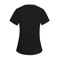 thumbnail image 4 of Babysbule Women's Color Block V-Neck Short Sleeve Scrub Top, Stretch Polyester Blend Caregiver Uniform with Pockets for Medical and Daily Wear, 4 of 8