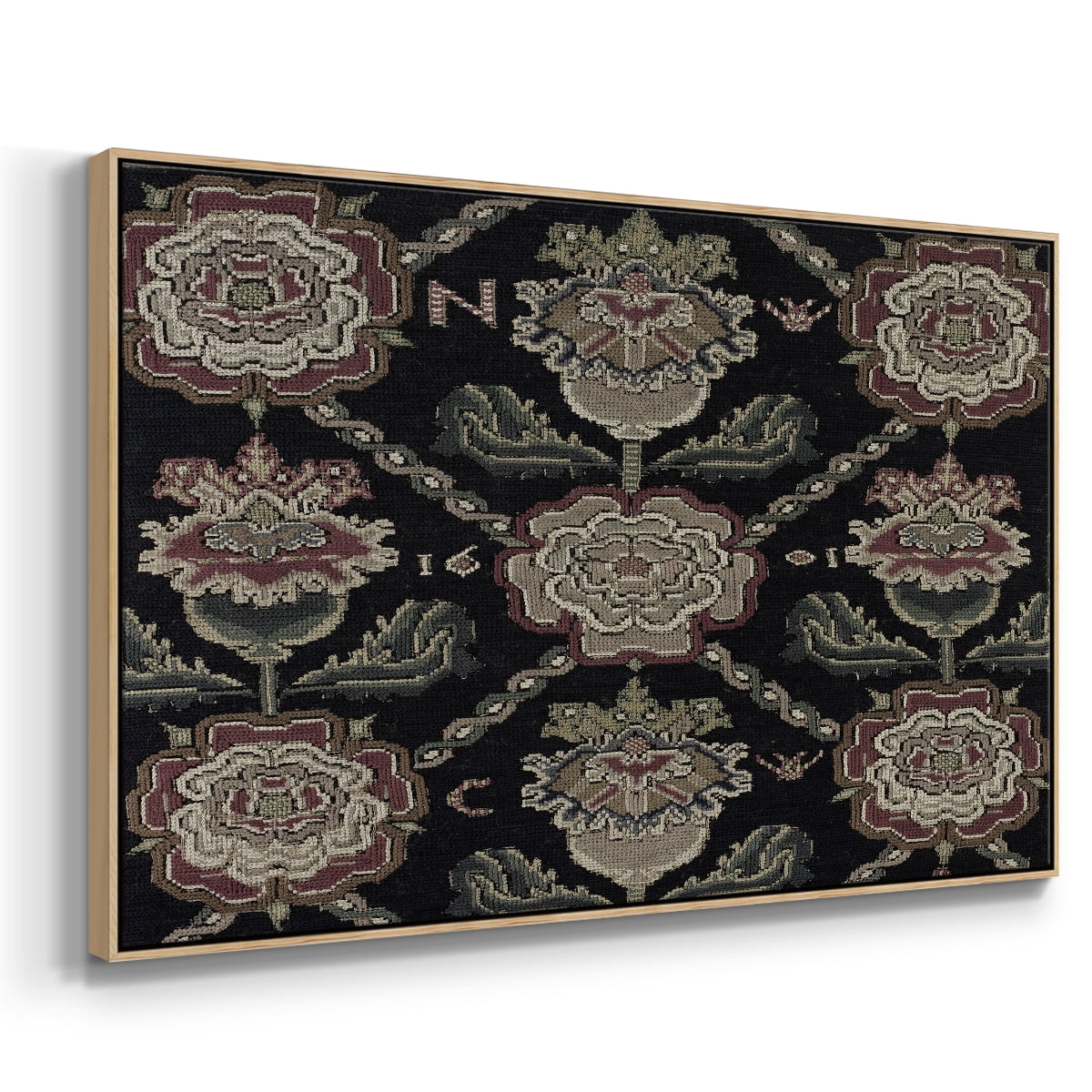 Vintage Abstract Print-XXXI Framed in Natural Wood Wood Gallery Wrapped Canvas 17 in. x 25 in.