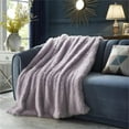 thumbnail image 4 of Yves Faux Lamb Fur Throw 50"x60", Lavander, 4 of 10