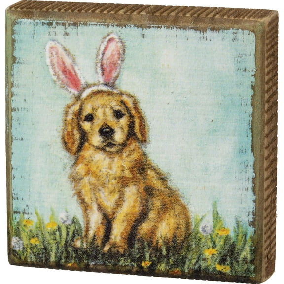 Primitives by Kathy 109170 Wooden Box Sign (Puppy Ears)