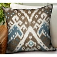 thumbnail image 3 of Plutus Brands Shoshone Valley Blue Brown Ikat Luxury Outdoor/Indoor Throw Pillow, 3 of 3