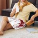thumbnail image 5 of Fotbe Bloody Hand Pantalones Cortos de Pijama para Hombre, Ropa de Dormir, Pantalones de Pijama Cortos para Hombre-Small, 5 of 6