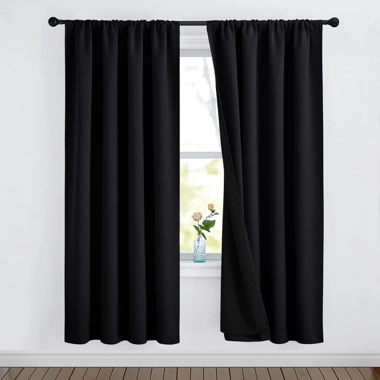 Double Layer Full Blackout Curtain Panels photo 2