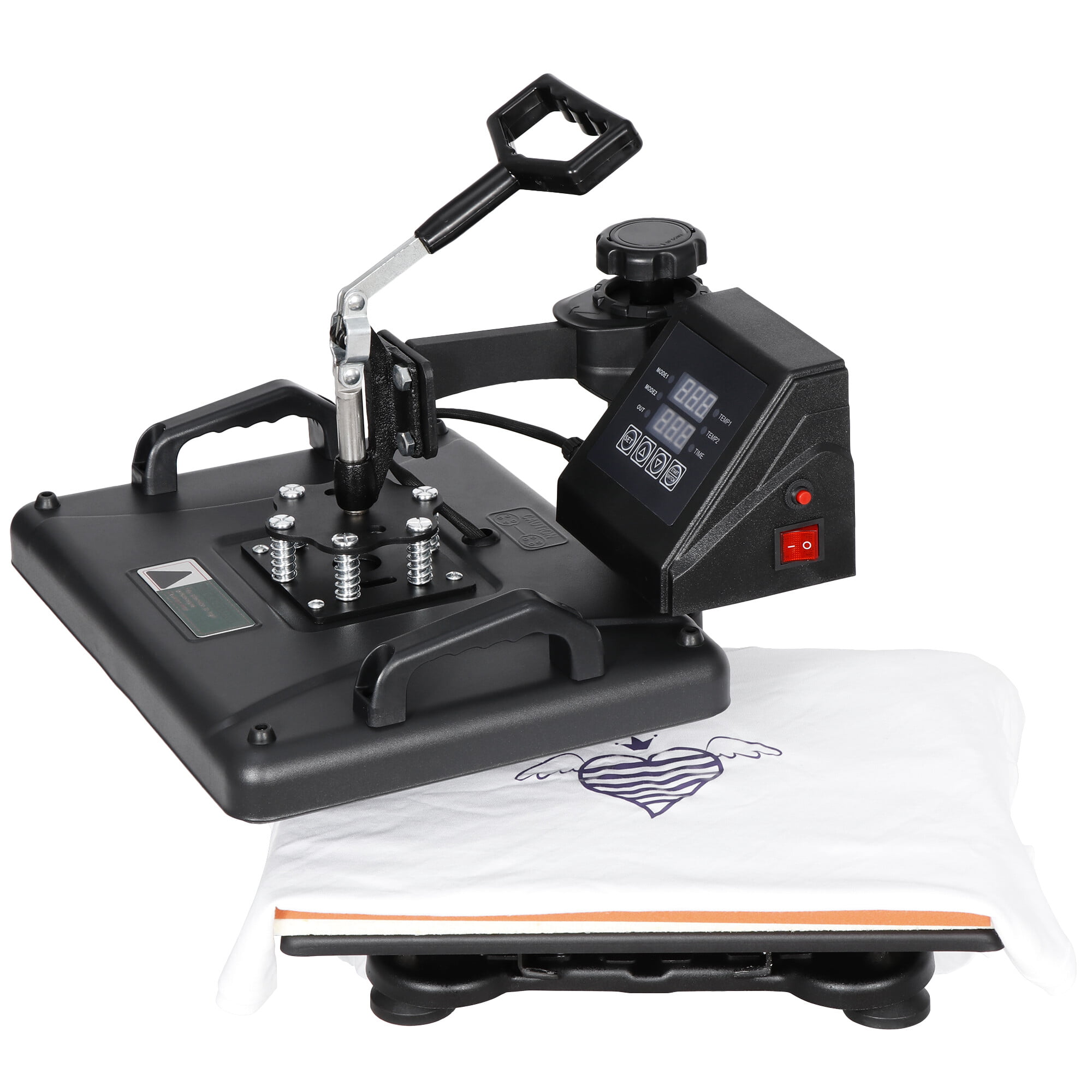 Zenstyle 5 in 1 Digital Heat Press Machine Sublimation for T-Shirt/Mug/Plate Hat Printer, Adult Unisex, Size: Large, Black