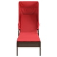 thumbnail image 3 of vidaXL Sun Lounger with Canopy and Table Brown Poly Rattan, 3 of 11