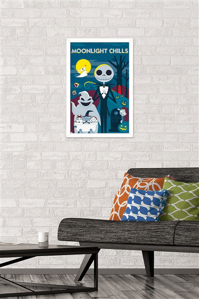 Disney Tim Burton's The Nightmare Before Christmas - Moonlight Chills Wall Poster, 14.725" x 22.375", Framed