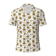 thumbnail image 2 of Daiia Hohey Bee Golden2 Pattern Men’s Polo Shirts,Solid Deck Shirt,Classic Fit, Breathable Cotton Polo for Casual and Sport Wear-X-Large, 2 of 9