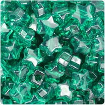 BeadTin Emerald Transparent 13mm Star Pony Beads (250pcs)