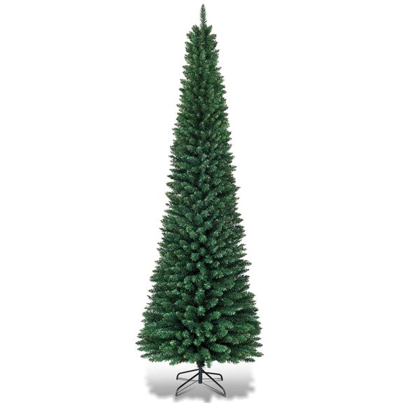 Lápiz artificial Giantex Árbol de Navidad verde 210 cm con soporte