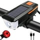 thumbnail image 1 of Juego de luces de bicicleta y bocina Solar USB recargable Luz de cabeza de bicicleta Luz trasera Combinación de luz de fondo delantera Luz trasera Altavoz LED Ormromra 222813-3, 1 of 4