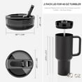 thumbnail image 4 of 2 Pack Replacement Lid for Stanley 40 oz Quencher H2.0 & ProTour, Flip Straw Tumbler Lid for Stanley Cup, Leakproof, No Spill & Easy to Use Reusable Tumbler Cover (Cream), 4 of 7