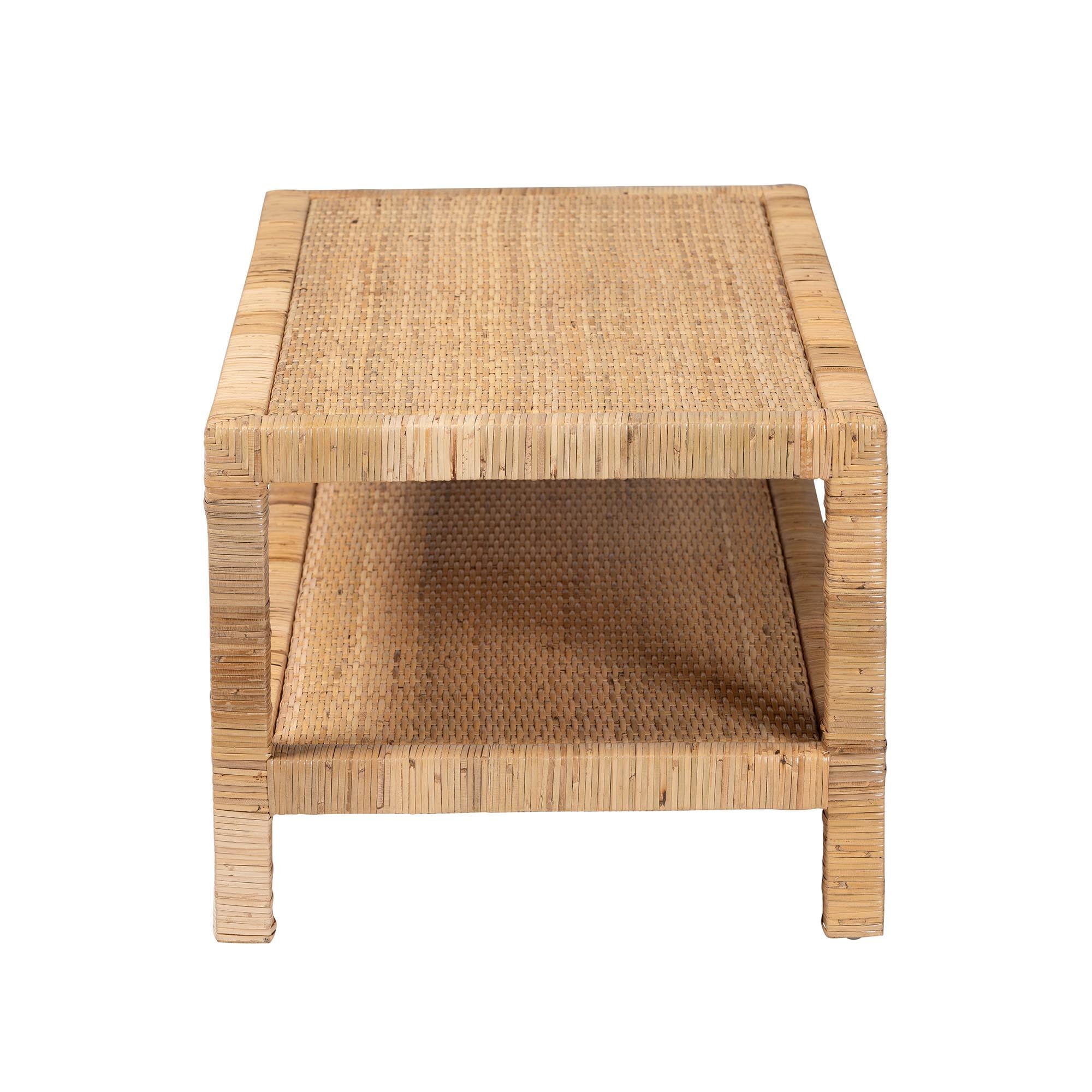 bali & pari Kalimantan Boho Coffee Table, Rectangle, Light Honey