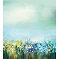 thumbnail image 3 of Flower Duvet Cover Set, Aqua Impressionist Depiction of a Field Paint with Blooms Tranquil Concept Print, Decorative 2 Piece Bedding Set with 1 Pillow Shams, Twin Size, Pale Blue, by Ambesonne, 3 of 3