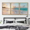 thumbnail image 2 of IDEA4WALL Framed Wall Art Print Set Sunset Horizon on Beach Shore Photography Nautical Landscape Ultra for Living Room, Bedroom, Office - 24"x36"x3 Natural, 2 of 5