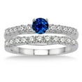 thumbnail image 2 of 1.5 Carat Sapphire and Diamond Elegant Bridal Set on 10k White Gold, 2 of 2