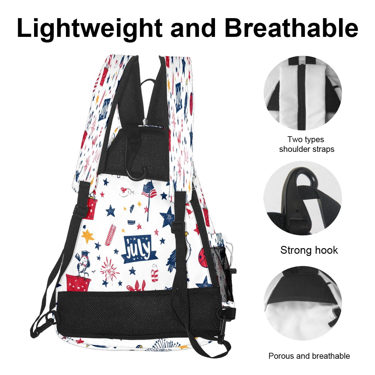 Pickleball Bags for Men Women Pickleball Backpack with Large Capacity Lightweight Adjustable Pickleball Sling Bag Hold Paddles, Balls, Accessories July Cute Pattern