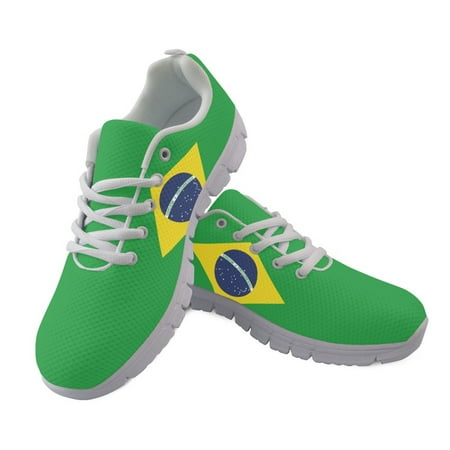 

Cute Brazil Soccer Team Print Mesh Sneakers Women Men Casual Shoes Spring Summer Flats Lace up Jogging Running Sport Shoes 2022