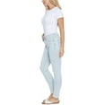 thumbnail image 2 of SEVEN7 Womens Light Blue Stretch Zippered Distressed Pocketed Ripped Skinny High Waist Jeans 8, 2 of 5