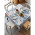 thumbnail image 6 of Coastal Jellyfish Table Cloth, Waterproof Tablecloth for Square Tables, Beach Nautical Ocean Coral Seahorse Vintage Reusable Washable Fabric Table Cover for Restaurant Kitchen Dining Tables 60"x60", 6 of 9