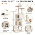 thumbnail image 5 of XF XINFENG 54.7 in 3-Level Cat Tree Tower Playhouse with Scratching Posts,Perch, Kittens, Sisal, Beige, 5 of 8