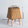 thumbnail image 4 of 2X Macetas de Estante de Flores Tejidas de Ratán de Imitación Vintage, Cesta de Almacenamiento Hecha una Mano con Patas de Madera, Soporte para Maceta, C, 4 of 5