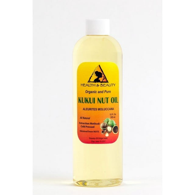 Huile de Noix de Kukui Organique, Support, Pressée à Froid, Naturelle, 100 % pure, 24 oz