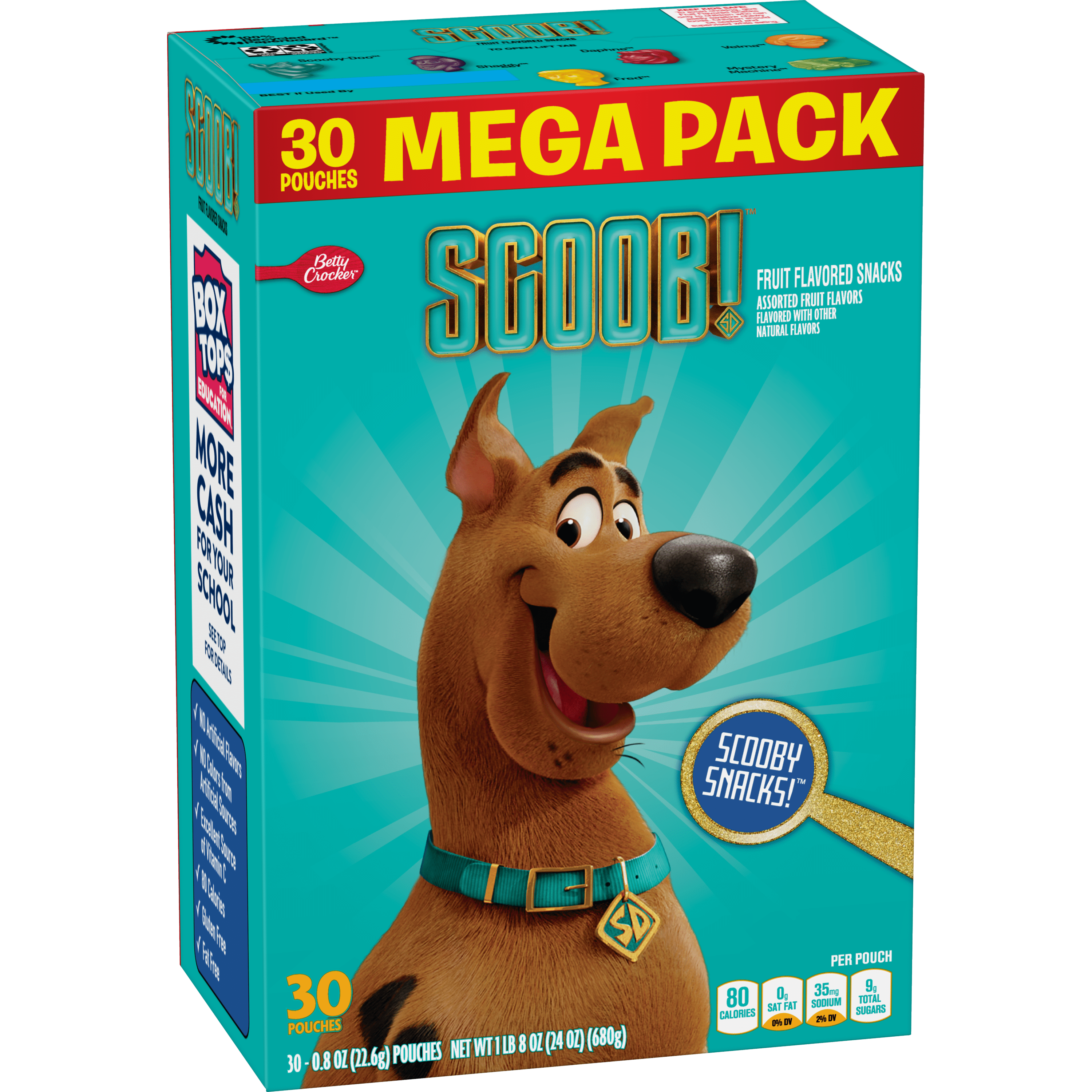 Scooby Doo 30 Count Mega Pack 08 Oz On The Go Natural Fruit Flavored 